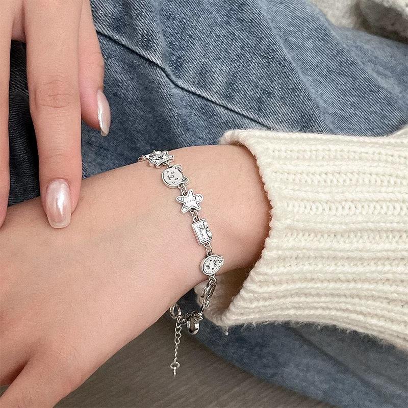 SC - Gelang Tangan Retro Dengan Charm Karakter Lucu Gelang Tangan Gaya Retro