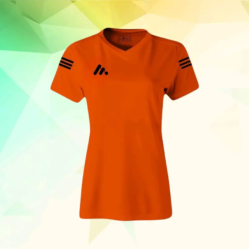 Baju Olahraga Wanita Dry Fit Model V-Neck Lengan Pendek - Premium Quality Sport T-shirts Kaos 4