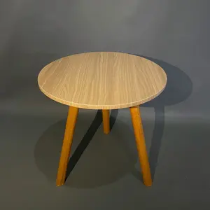 Meja bulat motif serat kayu aesthetic murah kuat Berkualitas ukuran diameter 40cm dan 30cm
