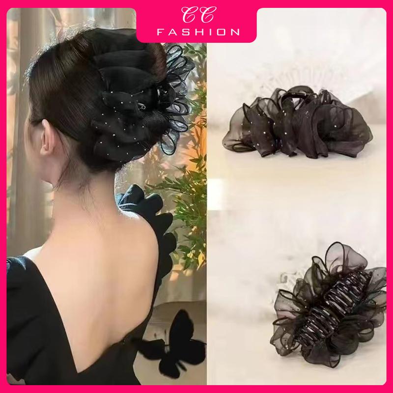 Kẹp Tóc Dành Cho Nữ Hiển Thị độ phồng Tóc Lưới Thiết Kế Nơ Chấm Bi Mới Kẹp Lấy Bong Bóng Siêu Thanh Lịch Thời Trang Mũ Cài Tóc Cá Tính Và Khí Chất
