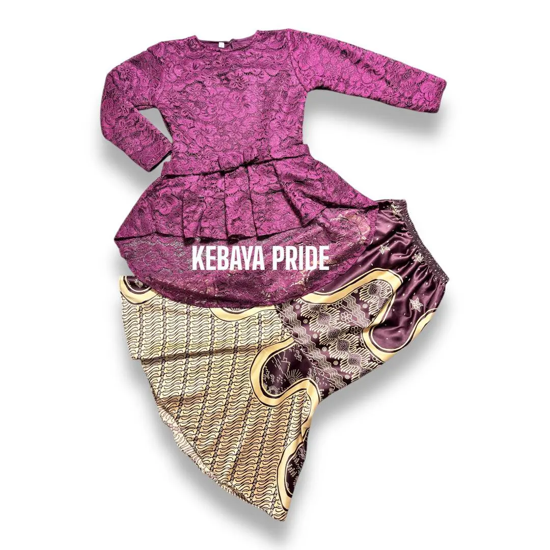 Setelan Baju Kebaya Anak Perempuan Modern Brukat Rok Duyung Acara wisuda TK SD SMP Usia 4-14 Tahun - Kebaya Pride - Fashion