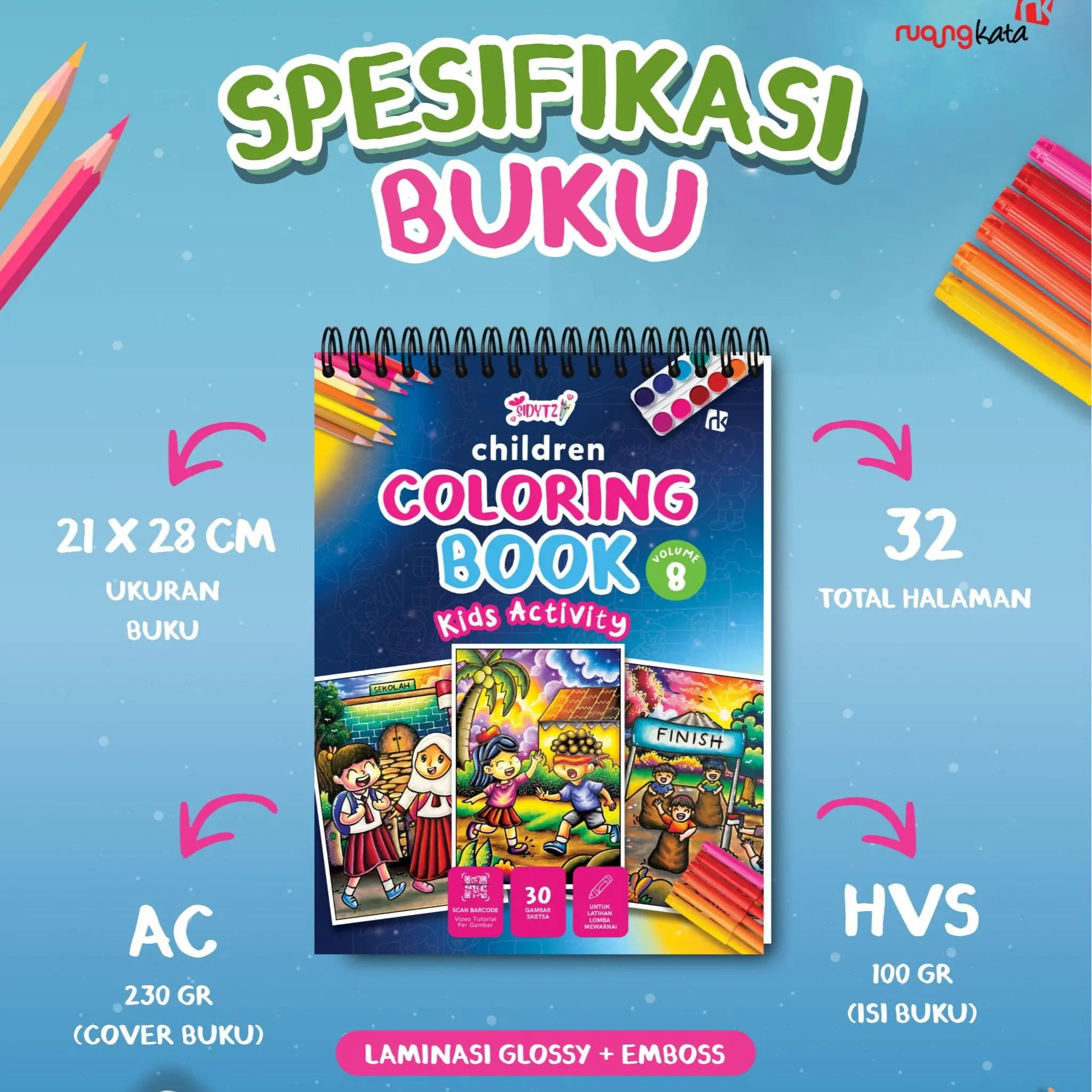 Ready Buku Children Coloring Vol 8 - Ruang Kata - Bumi Fiksi