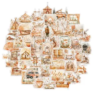 50PCS Watercolor Clip Art Stickers Exquisite Handheld Materials Phone Cases Laptop Suitcases Water Cups Waterproof Stickers