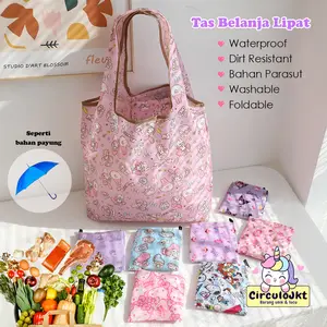 TAS LIPAT ECO BAG / TAS BELANJA LIPAT / SHOPPING BAG / ECO BAG MOTIF  LABUBU SANRIO ANTI AIR UKURAN SEDANG