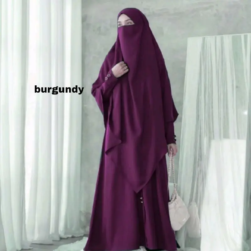 Gamis  Abaya Ayara Terbaru Gamis One Sat Khimar Bahan Crinkle Airflow Cocok Buat Umroh Haji Lebaran Muslim Wanita Syari Kondangan Dress Remaja Dewasa Nyaman 0