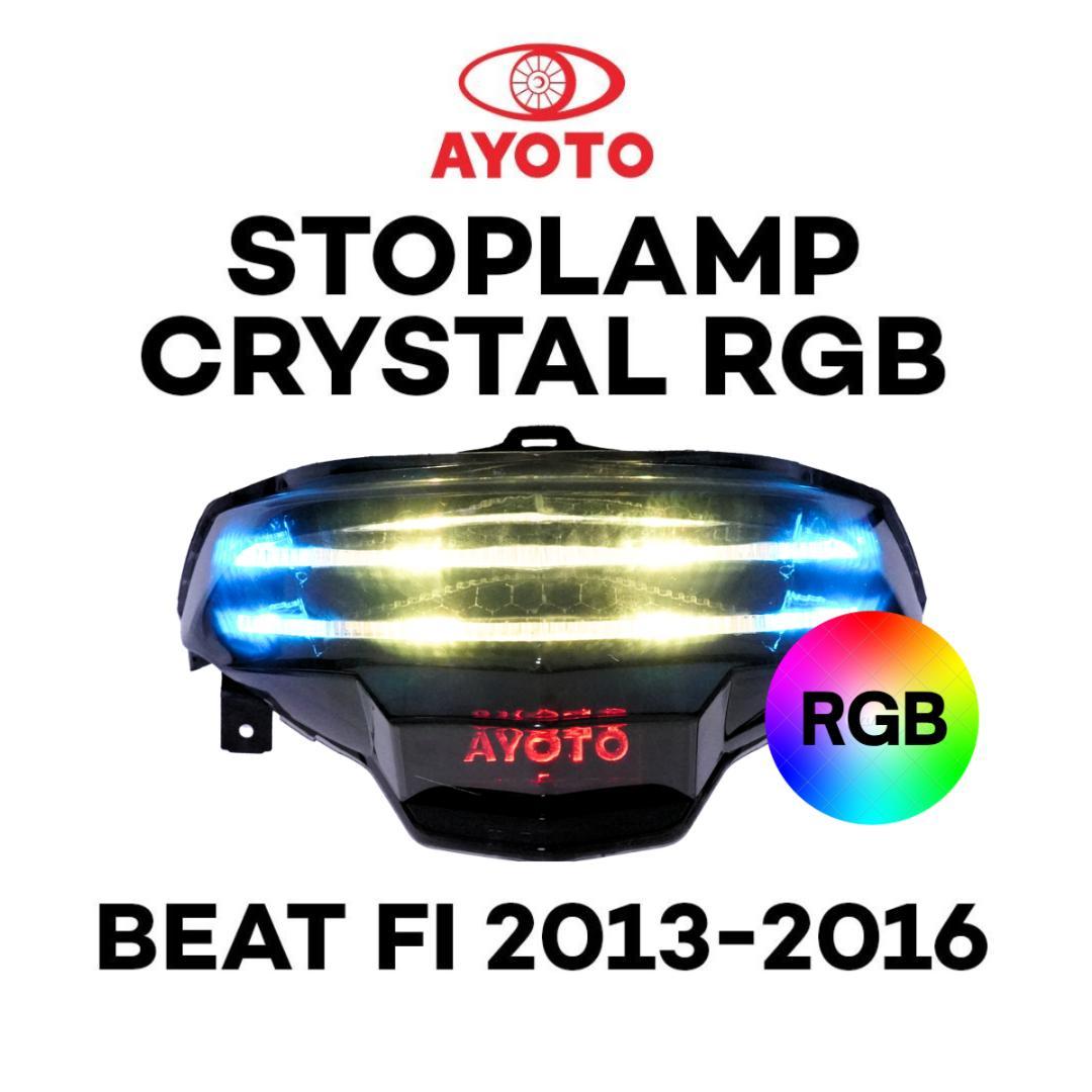 (BD) AYOTO Stoplamp Crystal RGB Full Set Running Motor Vario Beat FI/ESP & Deluxe LED Kualitas Tinggi Plug and Play 10 Mode Standby