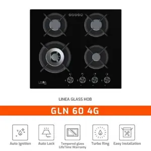 LINEA Hob GLN 60.4G AI.AL.TR KOMPOR TANAM 4 TUNGKU UKURAN 60CM BERGARANSI RESMI