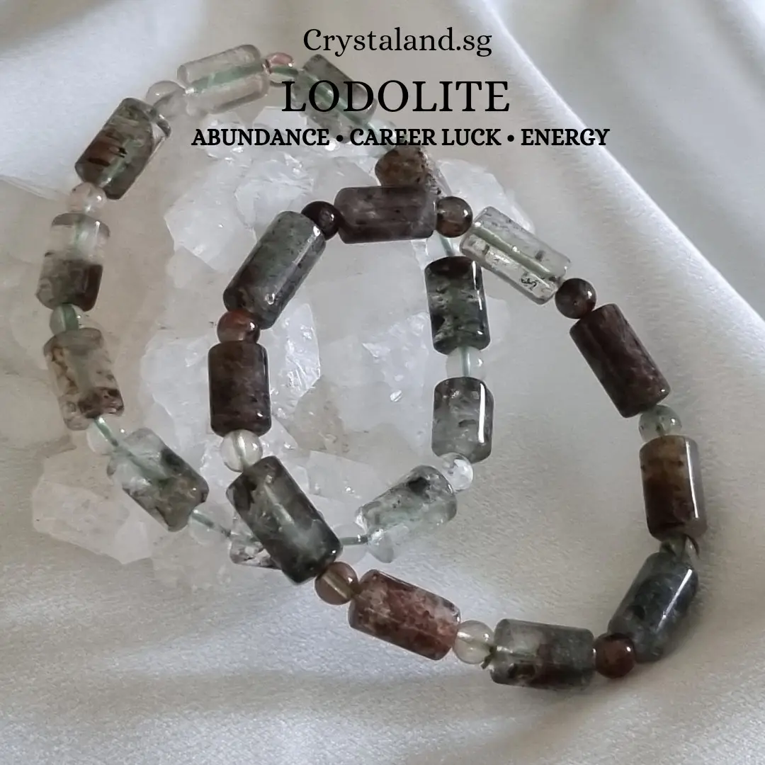 Lodolite Quartz Barrel Bracelet