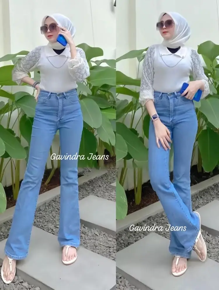 Highwaist Cutbray Jeans Loose Anti Ngantung Melar Tebal - Celana Jeans Cutbray Wanita Terbaru 2024 straight high