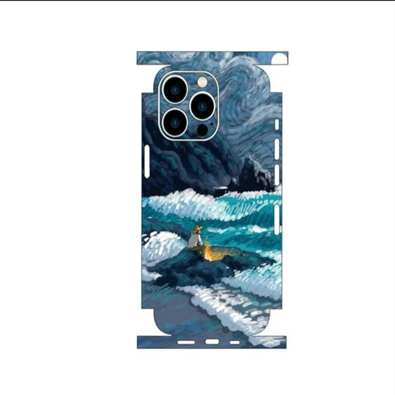 Colorful Decal Skin For iPhone17 16 15 14 13 12 11 Pro Max Cases Universe Astronaut Cover Protector Wrap Ultra Thin Stickers
