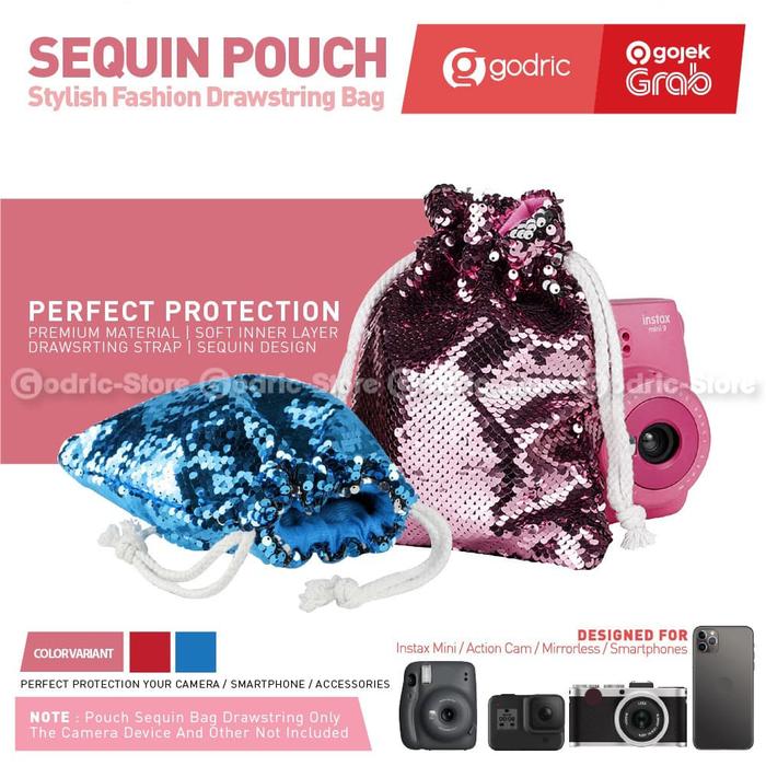 Gambar Pouch Serut SEQUIN Tas Multifungsi Case Camera Bag for Instax 11 / Lainnya - Biru dari G-Rex Kota Administrasi Jakarta Barat Tokopedia