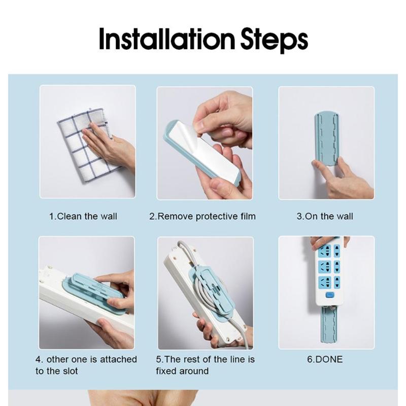 Product Introduction of Self Adhesive Power Strip Holder Fixator Socket Mount Extension Socket Fixer Cable Management Wire Organizer Wall Mount Cable Plug Socket 3