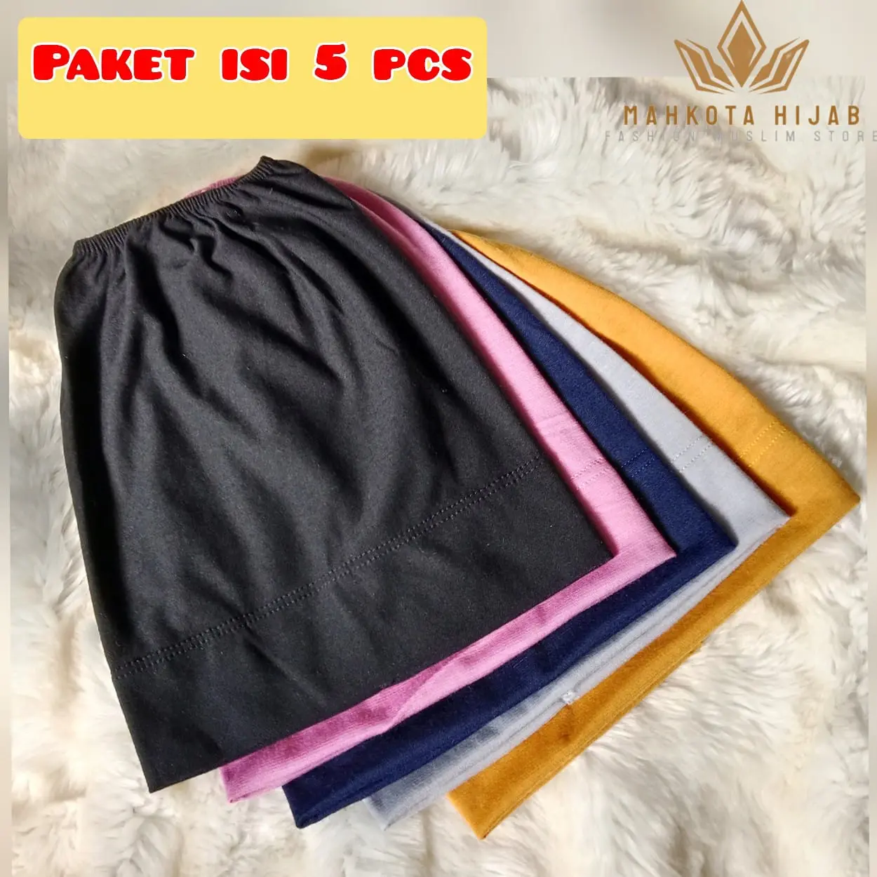 5 pcs ciput kaos arab turki daleman kerudung bahan adem Jilbab Instan