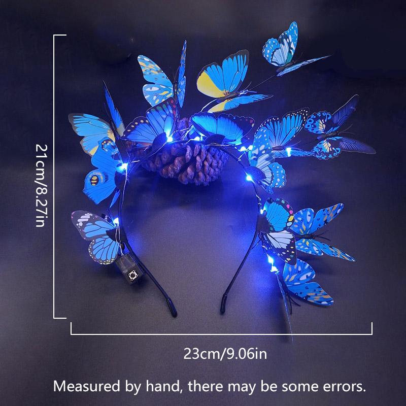 Product Introduction of Dây Buộc Tóc Hình Bướm Lung Linh Phát Sáng, 1 Chiếc, Vòng Cài Tóc Nhiều Màu Sắc, Thích Hợp Cho Tiệc Tùng, Đám Cưới Và Giáng Sinh 0