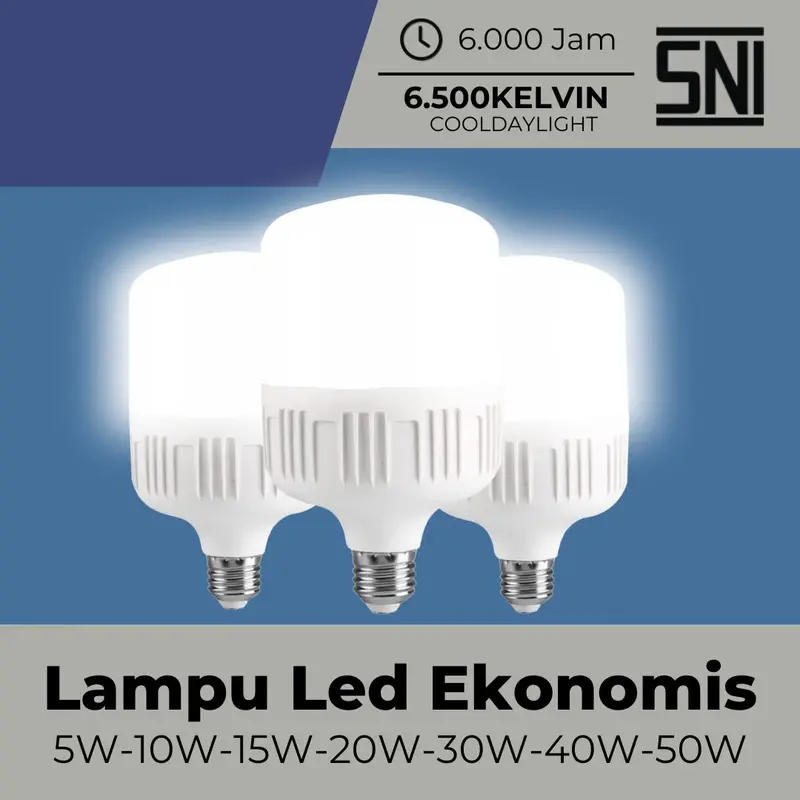 [COD 1 PAK] 5 Watt 10 Pcs - Lampu LED Jumbo Tabung Cahaya Putih E27 Garansi 1 Bulan / Lampu LED Murah 1