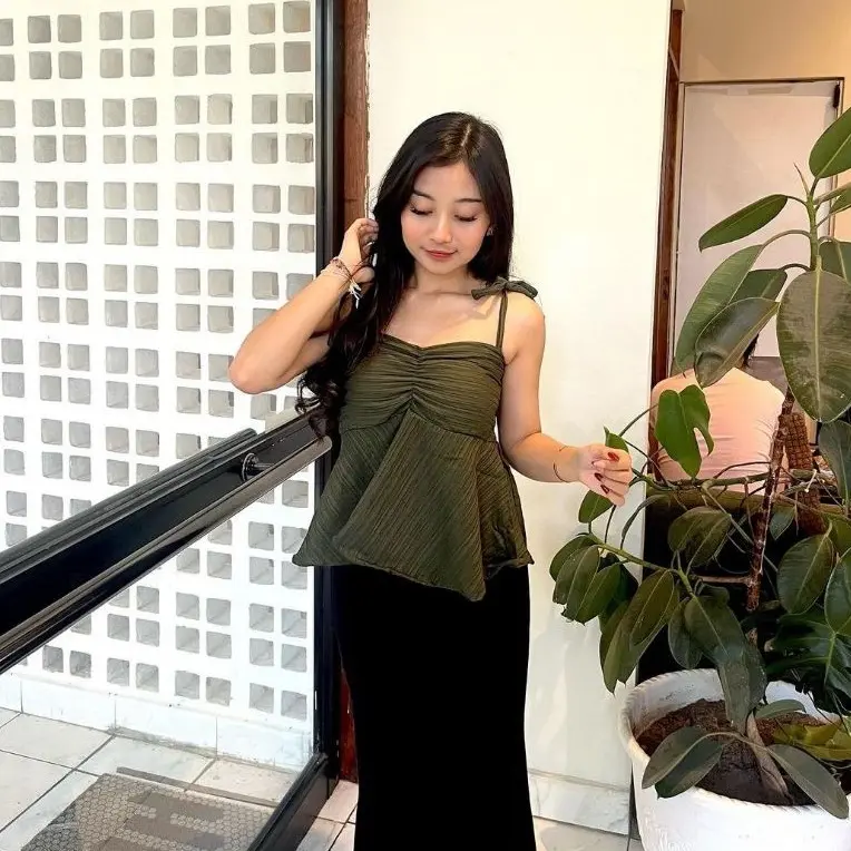 Yuka Top Tanktop/ Blose Lady Crhus Anti Lecek Korean Style