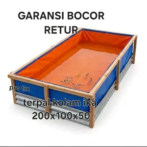 terpal kolam ikan 2x1x50 / 1x2x50 / terpal kolam ikan 200x100x50 a3 garansi bocor retur