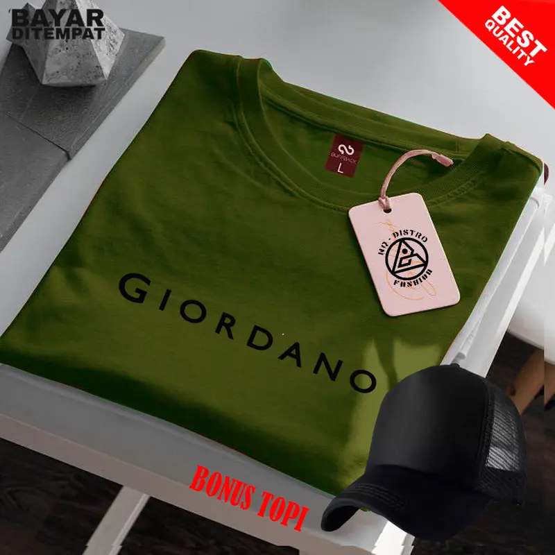 COD BONUS TOPI Baju Kaos GRDN text hitam /Baju Kaos Pria Lengan Pendek / TShirt Distro Cotton Combed 30s Premium 6