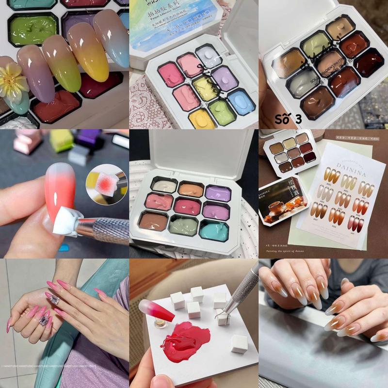 [ Tặng Mút + Bút dặm trên live ] sét gel dặm omber gel vẽ chibi hoạt hình chuyên dụng