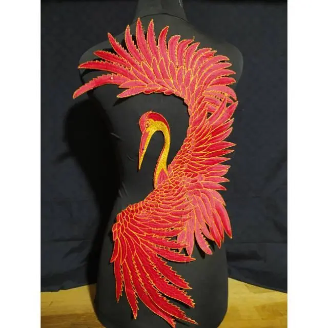 Renda bordir burung flamingo 0