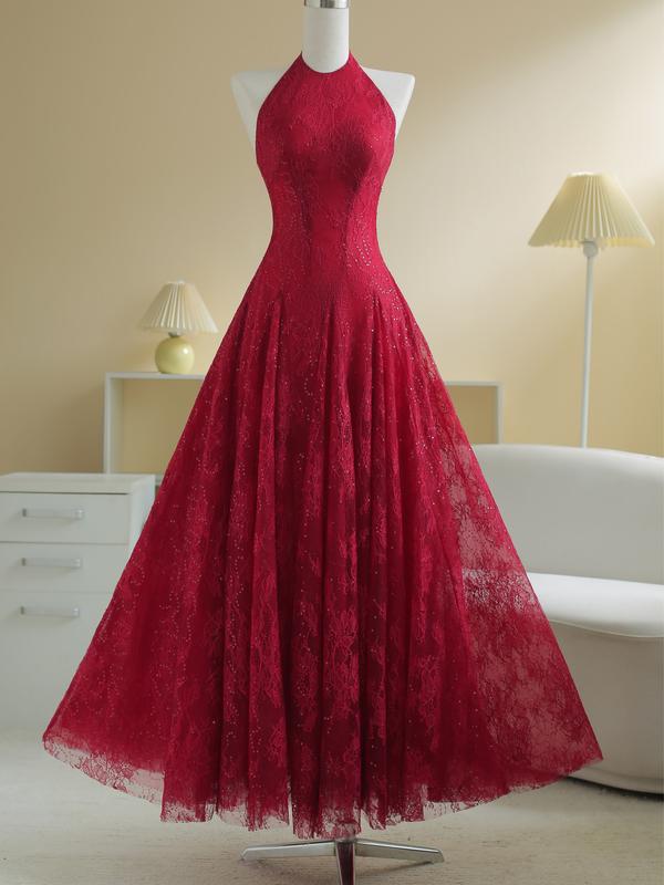  SÒ VINTAGE - VELORA Đầm ren cổ yếm dáng xòe 