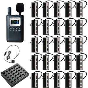 Paket Wireless Tour Guide interpreter System Audio Haji Umroh 1 Transmitter 30 Receiver Mic Headset Microphone Ear Hook Long Range