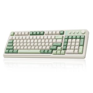 Lecoo C 99キーボード、有線/2.4 Gワイヤレス/BTトライモードキーボード、バックライト付きの充電式エルゴノミックキーボード、オフィスホーム用の多機能キーボード