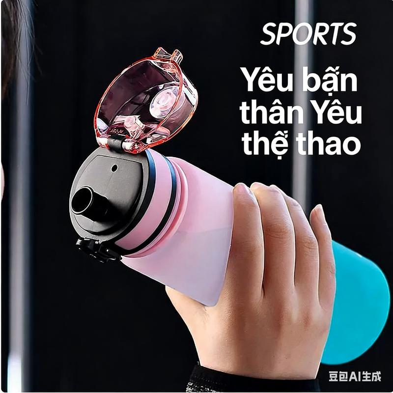Bình Nước Thể Thao Dung Tích Lớn Cho Nam Và Nữ Bình Nước Ngoài Trời Cho Sinh Viên Cốc Nhựa Mờ Gradient Mùa Hè Cao Cấp