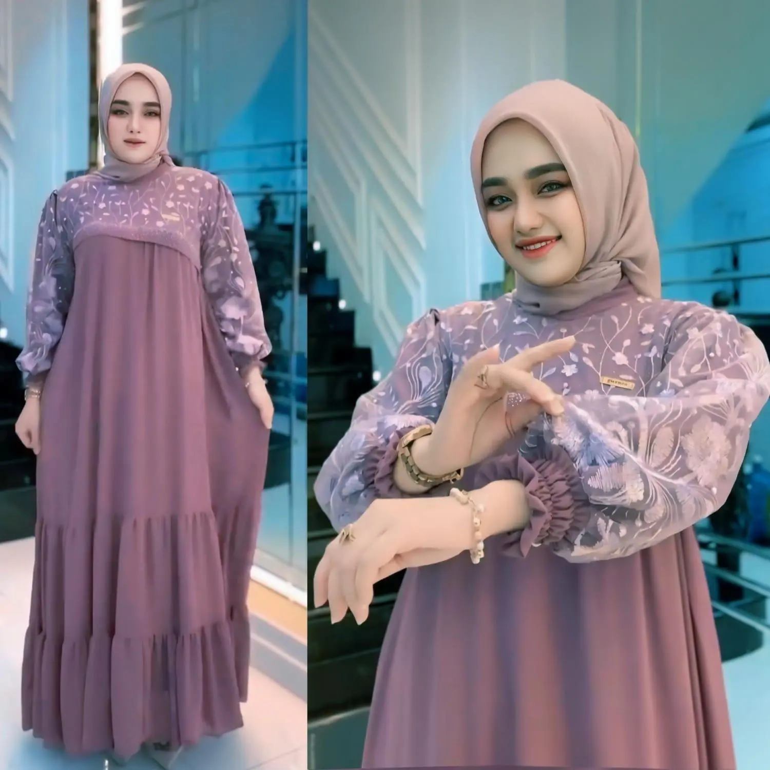 GAMIS BROKAT PAYET SWAROSKI // GAUN PESTA KONDANGAN CANTIK DAN MEWAH MODEL TERBARU // FASHION MUSLIM WANITA TERKINI // SHANIA MAXI DEWASA Simple Dress Lebaran Ceruty // Bisa Di Pakai Untuk Dewasa & Remaja