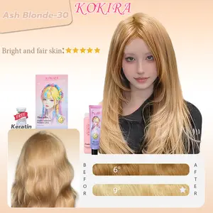 Kokira hair color Ash Blonde-30+Hair care essential oil cat rambut pewarna rambut warna rambut tanpa bleaching semir  rambut  penutup uban cooper brown color