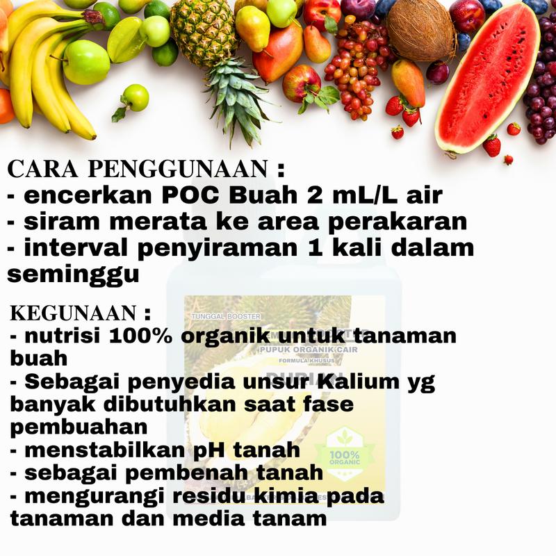 Pupuk Organik Cair Tanaman Durian Booster Pelebat dan Perangsang Buah Durian Premium Organik Kemasan 500ml 3