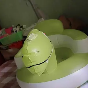 Sofa Kursi Makan Bayi belajar duduk Model Tiup balon Baby Chair Model Tiup Bebek Dengan Music Musik Cewek Cowok Bayi Dudukan Putih Unisex