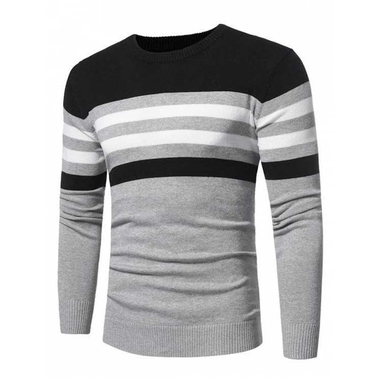 Kaos Pria Jaket Pria Sweater Rajut Pria Oblong Lengan Panjang Sweater Motif Crossline Bahan 12Get Get Halus & Tebal 3