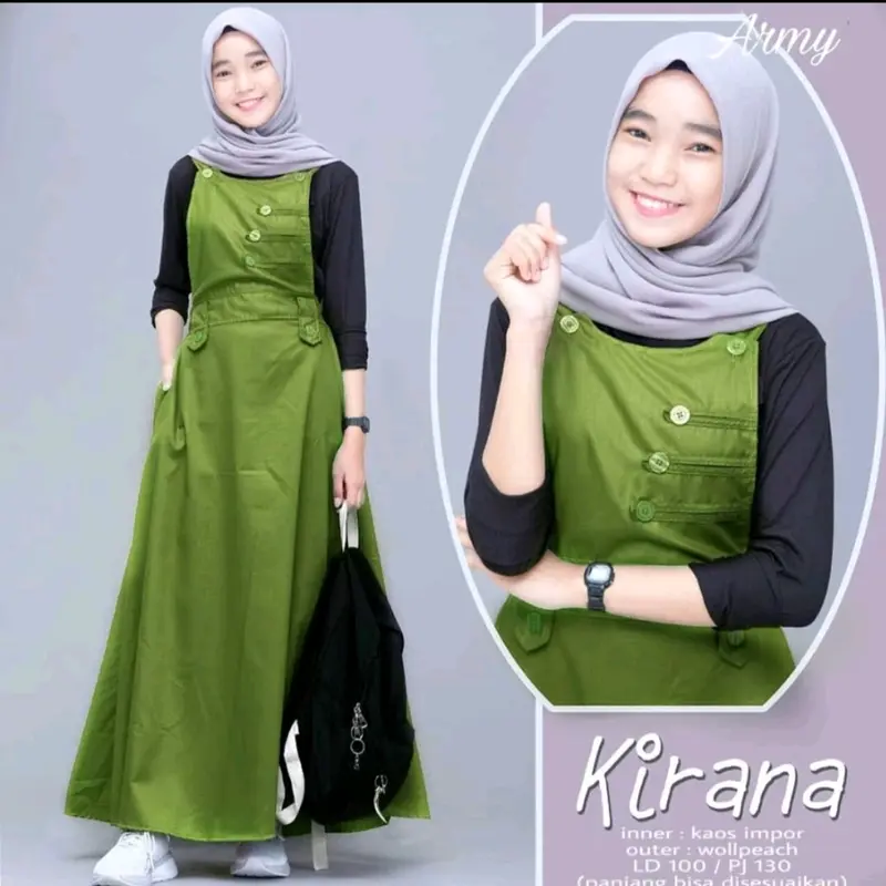OVERAL KIRANA/GAMIS KIRANA/GAMIS TRENDY KEKINIAN  Polos Muslim (tanpa iner) ok 5