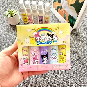 Parfum Anak Sanrio isi 5pcs botol+box / Parfume GiftSet Sanrio Kuromi Cinamoroll My Melody Hello Kitty Pompompurin  Free Box Anak-Anak Bayi