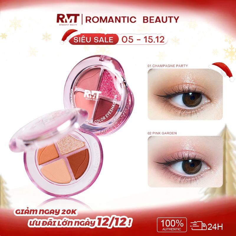 Một Bảng Đa Năng Romantic Beauty Bảng Phấn Mắt 4 Màu Bong Bóng Kèm Tạo Khối Highlight Tông Nâu Ngưu Lang Nhũ Matte Cho Nữ