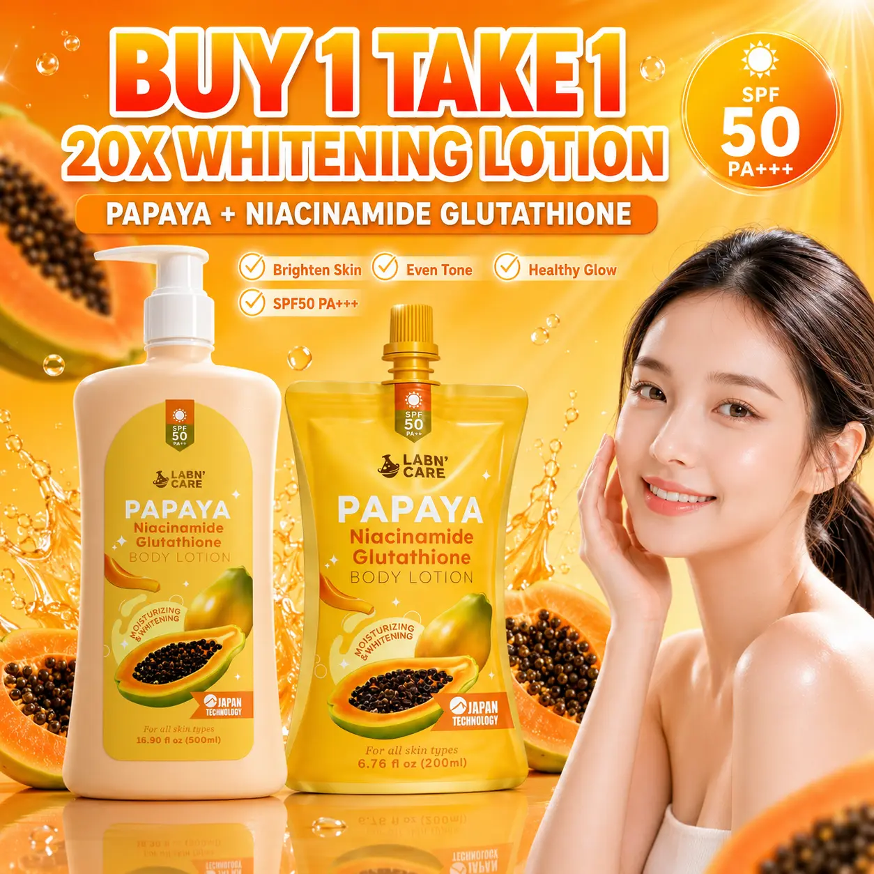 l glutathione moist whitening lotion spf 50 Drop by drop, tone up and glow brighter! Protect and perfect with L- Magic Cream Sunscreen! Shop conveniently at: Visit any of our 800+ stores nationwide https://cathydollphils.carrd.co/ #LGlutaMagicCream #CathyDollPH #UnboxingYourDoll Our sunscreen will visibly help brighten LABN'CARE PAPAYA Glutathione & Niacinamide