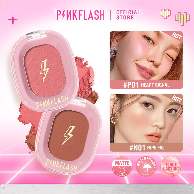 [Official] PINKFLASH #Ohmyhoney Blushes Matte Shimmer Cheek Makeup High-Pigmented -11Colors PFF01