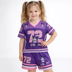 Stelan Jersey Anak-Anak Perempuan Motif Karakter KUROMI untuk Usia 2-9 Tahun Desain Lucu dan Nyaman