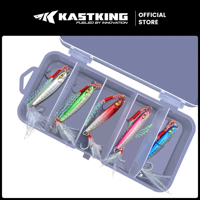 Umpan Pancing Jigging Bait Lure Hook 1 Set Box (10gx5pcs) Memancing Spinner Umpan 10g Laser Metal Jig Spoon Fishing Lure Bait 1 Set Box Kotak Ikan Laut 3