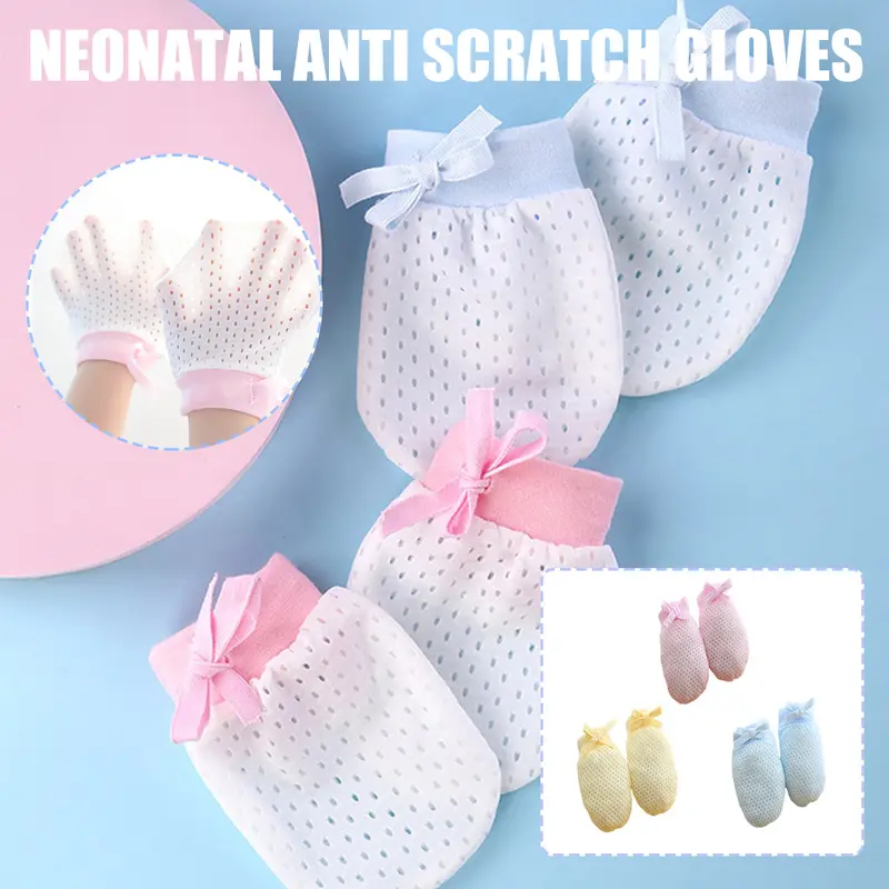 Găng Tay Chống Trầy Xước Cho Trẻ Sơ Sinh, Găng Tay Chống Trầy Xước Cho Mặt, Cotton, Mỏng, Thoáng Khí, Cho Chân, Nhỏ, Cho Mùa Hè 2