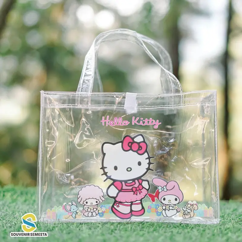Tas Ultah Muat Kotak Bento / Tas Ulang tahun Anak / Goodie Bag MIKA TRANSPARAN 1