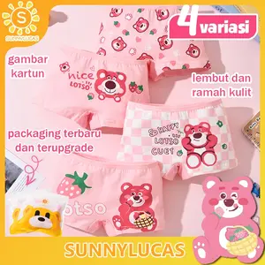 Sunny.Lucas (2-10 Tahun) Katun murni Celana Dalam Anak Versi Fashion Celana Dalam Boxer Anak Perempuan CD Anak cewek Pakaian