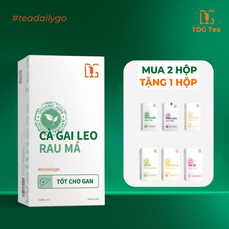  Trà Cà Gai Leo Rau Má Mua 2 Tặng 1 Hộp Trà Thảo Mộc TDG Giúp Thanh Nhiệt Mát Gan 