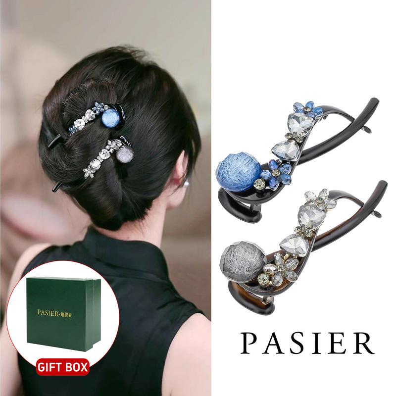  Kẹp Tóc Cảm Hứng Từ Frozen PASIER Dành Cho Phụ Nữ Kẹp Xoay Updo Trong Suốt Sang Trọng Thời Trang Kẹp Móng Hoa Trẻ Trung Trang Sức Đầu NN157 Hộp Quà 
