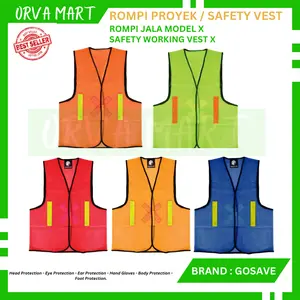 Gosave Rompi Proyek Safety Jaring Scoth X Warna Biru , Merah , Kuning , Orange , Hijau