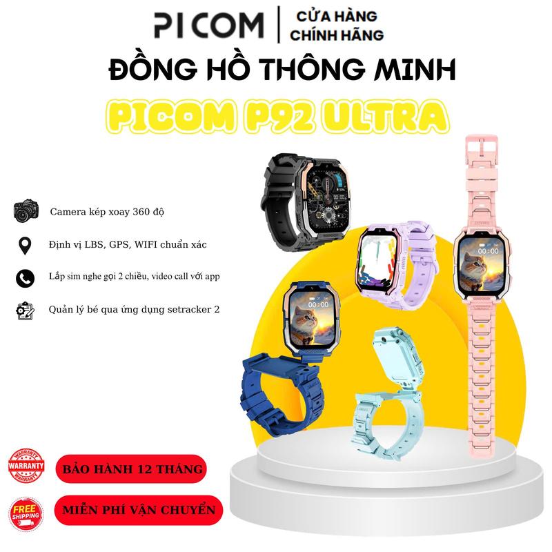 ĐỒNG HỒ THÔNG MINH PICOM P92ULTRA LẮP SIM ĐỘC LẬP KẾT NỐI WIFI TẢI ỨNG DỤNG