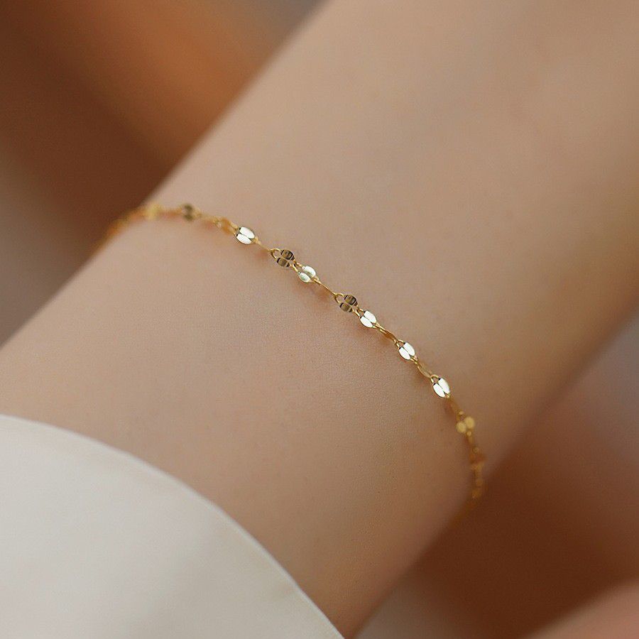 Gelang Wanita Model Pecah Kopi Titanium Anti Karat Tidak Luntur Gelang Simpel Perempuan Terbaru Elegan dan Tahan Lama