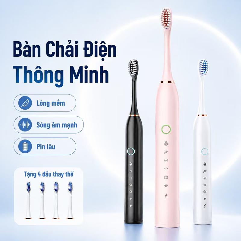 Bàn chải điện Sonic 6 chế độ làm sạch được nha sĩ khuyên dùng, tặng kèm 4 đầu…