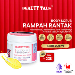 BEAUTY TALK Traditional Body Scrub Rampah Rantak - 200 ML | Lulur Exfoliating Perawatan Mencerahkan Melembabkan Perontok dari sel sel kulit mati